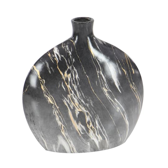 13" Marble Stoneware Contemporary Vase Set